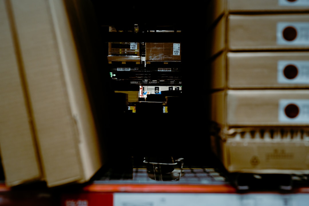 a bunch of boxes are stacked on top of each other