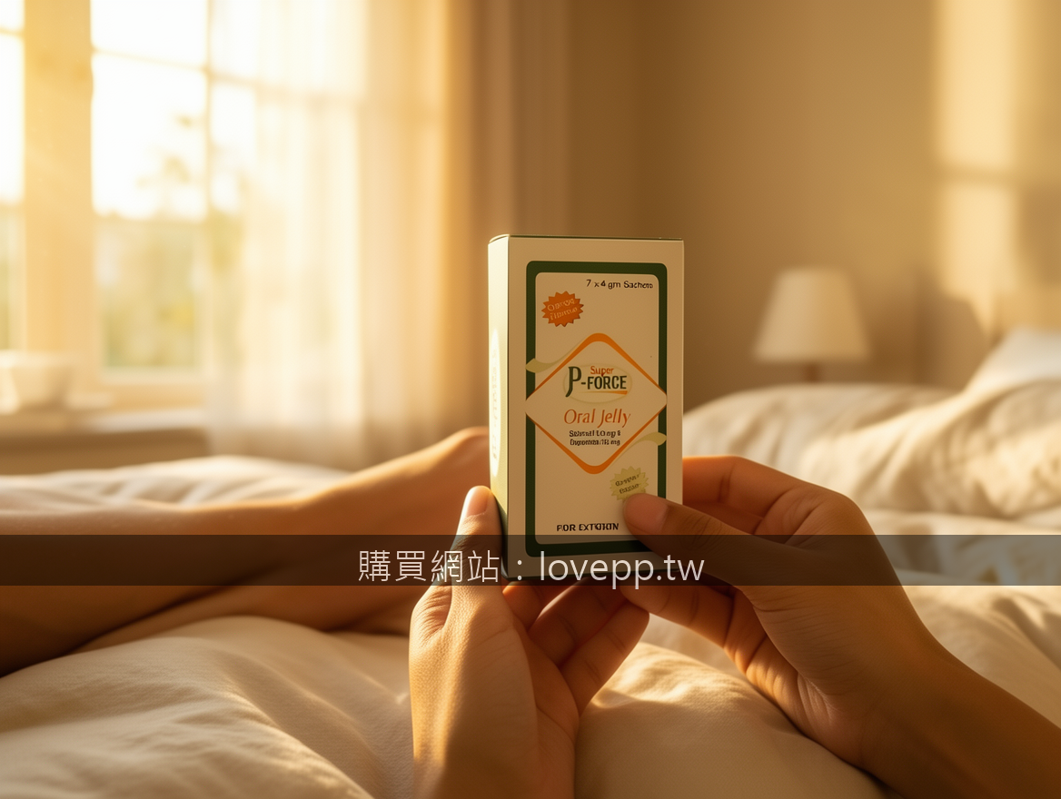 Lifestyle product photography. Place the Super P-FORCE Oral Jelly 7 x 4 gm Sache