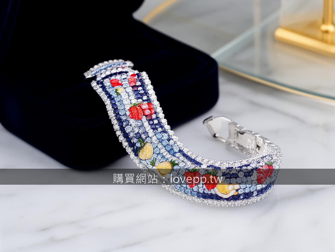 Elegant crystal bracelet photography in luxury jewelry style.
Subject: Place the